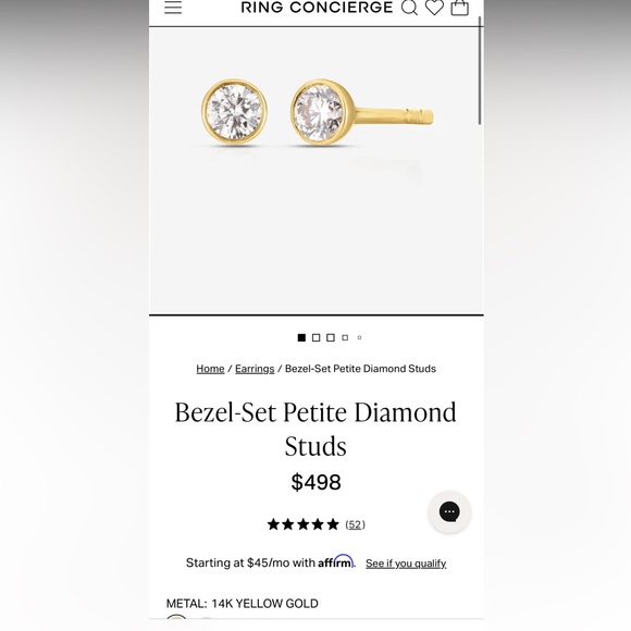 Ring Concierge Bezel Set Petite Diamond Studs (Pair) - Picture 5 of 14